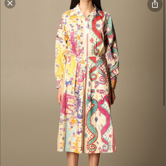 ETRO
Vulcano Print Long Sleeve Cotton Dress 46 NWT - Picture 8 of 16